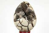 Septarian Dragon Egg Geode - Black Crystals #191483-2